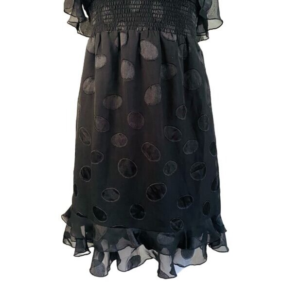 Johnny Martin Black Mini Polka Dot Strapless Short Dress NWT Size M - Picture 5 of 10